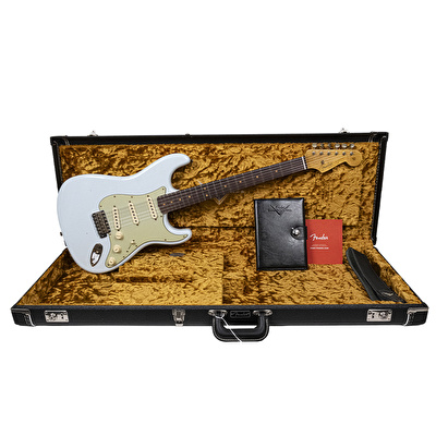 Fender Custom Shop Limited Edition 1964 L-Series Stratocaster Journeyman Relic Faded Sonic Blue Elektro Gitar