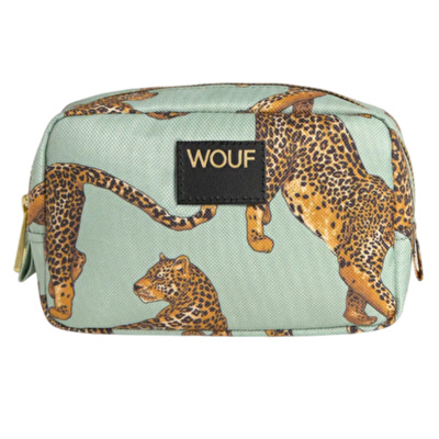 WOUF Emerald Leopard Make Up Bag