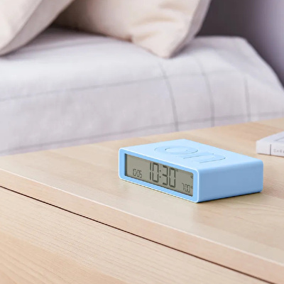 LEXON Flip Klasik Şarj Edilebilir Alarm Saat Açık Mavi