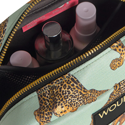 WOUF Emerald Leopard Toiletry Bag