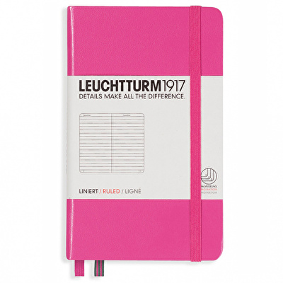 LEUCHTTURM Not Defteri Cep Boy (A6) Çizgili, Pembe
