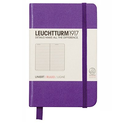 LEUCHTTURM Not Defteri Mini Boy (A7) Çizgili, Mor