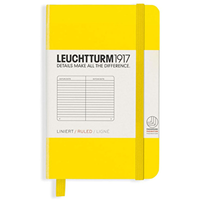 LEUCHTTURM Not Defteri Mini Boy (A7) Çizgili, Limon Sarı
