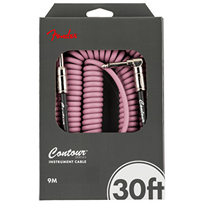 Fender Contour Serisi Coil 9 Metre Pembe Enstrüman Kablosu