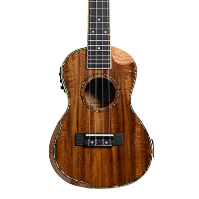 Puka KXS-24EQ Venge Kapak Kesik Kasa Dahili Tunerli Concert Ukulele