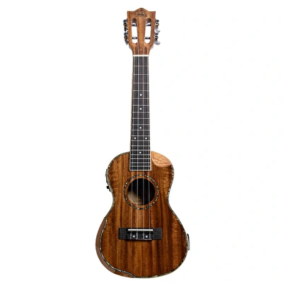 Puka KXS-24EQ Venge Kapak Kesik Kasa Dahili Tunerli Concert Ukulele