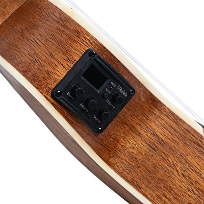 Puka KYTH-24EQ Ladin Kapak Kesik Kasa Dahili Tunerli Concert Elektro Ukulele