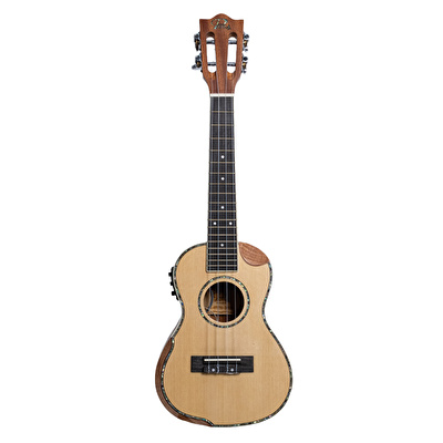 Puka KYTH-24EQ Ladin Kapak Kesik Kasa Dahili Tunerli Concert Elektro Ukulele