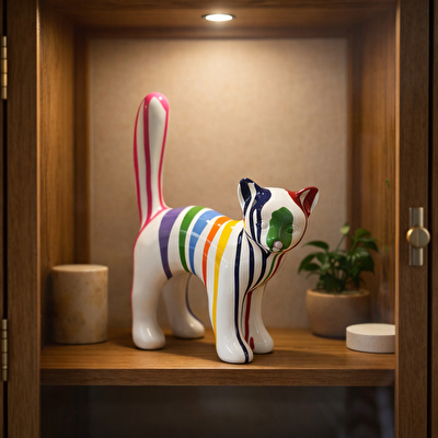 SOFIART Renkli Kedi Figür