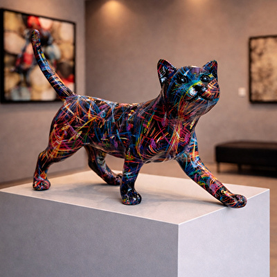 SOFIART Renkli Kedi Figür