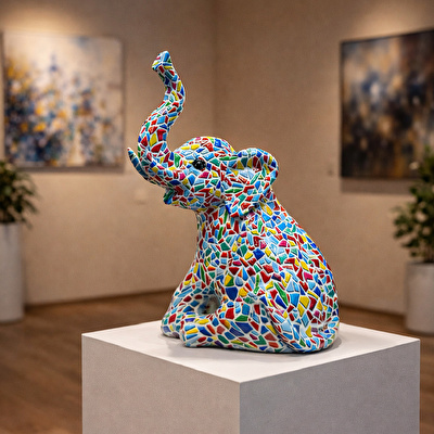 SOFIART Renkli Fil Figür