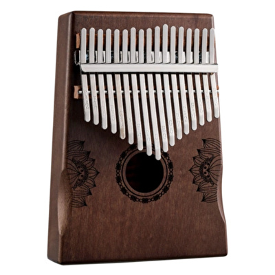 HLURU KHD17-BROWN Huashu Lotus Palm Rest Hollow Kahverengi 17 Tuşlu Kalimba