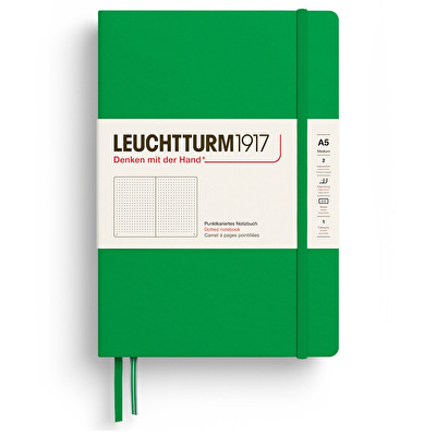 LEUCHTTURM 1917 Not Defteri Orta Boy (A5), Sert Kapak, 251 Sayfa, Noktalı, Bahar Yaprağı