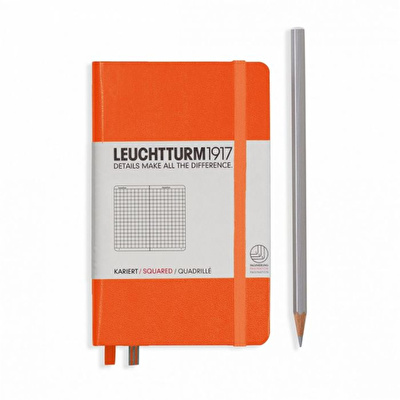 LEUCHTTURM Not Defteri Cep Boy (A6) Kareli, Turuncu