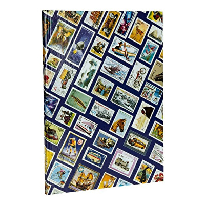 LEUCHTTURM Pul Defteri HOBBY W16, A4+, 8 Yaprak, 16 Sayfa, Beyaz Zemin, Mavi