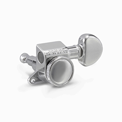 Grover 505C6 Mini Roto-Grip Locking Rotomatics 18 İn Line  Krom Gitar Akort Burgusu