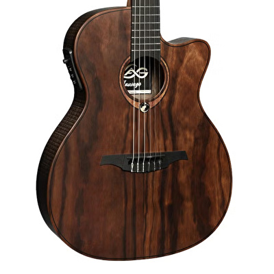 Lag SAUVAGE-N-ASCE Naylon Auditorium Slim Cutaway Elektro Klasik Gitar