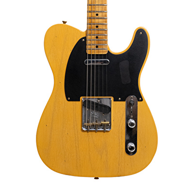 Fender Custom Shop 1951 Telecaster Journeyman Relic Akçaağaç Klavye Aged Nocaster Blonde Elektro Gitar