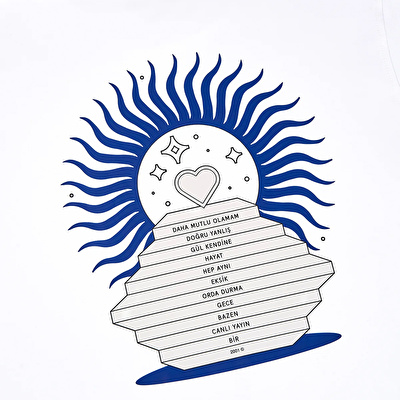 REFLECT STUDIO Gül Kendine Yolculuk Premium Beyaz T-Shirt