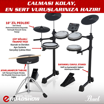 PEARL ERS-1000 - eRoadshow Elektronik Davul Seti (Tabure & Kulaklık Hediyeli)