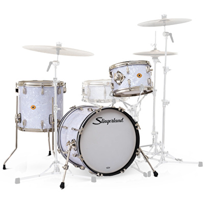 SLINGERLAND Radio King Outfit White Marine Pearl Wrap 3 Parça (18B/12T/14F) Akustik Davul Seti