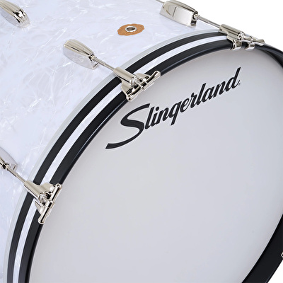 SLINGERLAND Radio King Outfit White Marine Pearl Wrap 3 Parça (18B/12T/14F) Akustik Davul Seti