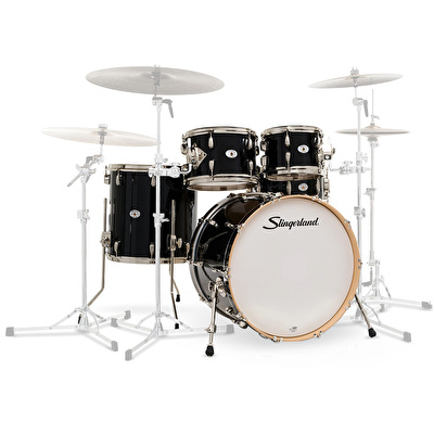 SLINGERLAND Studıo King Outfit  Del Norte Black Lacquer 5 Parça (22B/10T/12T/16F/14S) Akustik Davul Seti