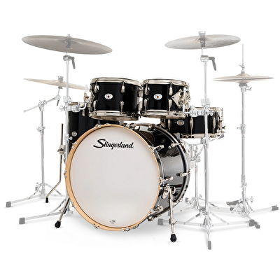 SLINGERLAND Studıo King Outfit  Del Norte Black Lacquer 5 Parça (22B/10T/12T/16F/14S) Akustik Davul Seti