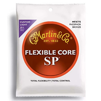MARTIN MFX775 11-52 SP Flexible Core 92/8 Phosphor Bronze Custom Light Akustik Gitar Teli