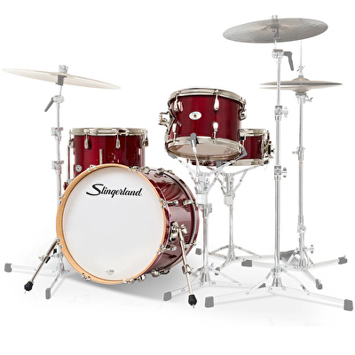 SLINGERLAND Studio King Outfit Royal Crimson Lacquer 4 Parça (18B/12T/14F/14S) Akustik Davul Seti