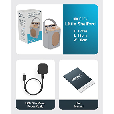 Majority Little Shelford - Gri Taşınabilir DAB/FM Radyo Bluetooth Hoparlör