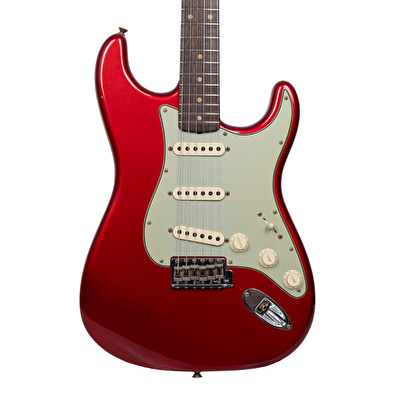 Fender Custom Shop 1960 Stratocaster Journeyman Relic Gülağacı Klavye Aged Candy Apple Red Elektro Gitar