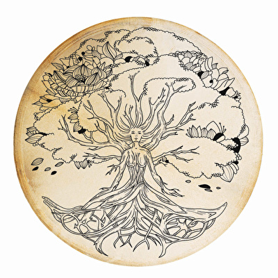 TERRE 382491-Z50 - Lady of the Wood Keçi Derili Şaman Davulu 50 cm