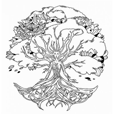 TERRE 382491-Z40 -  Lady of the Wood Keçi Derili Şaman Davulu 40 cm