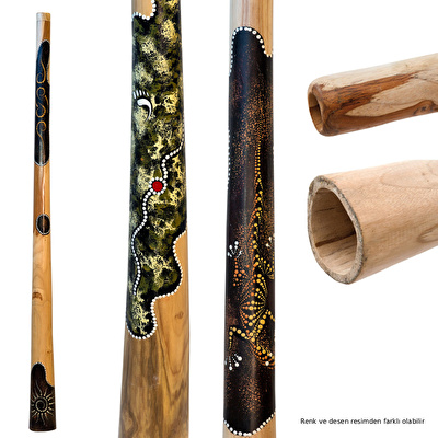 TERRE 38140014 - Boyalı Tik Ağacı Didgeridoo 150 cm