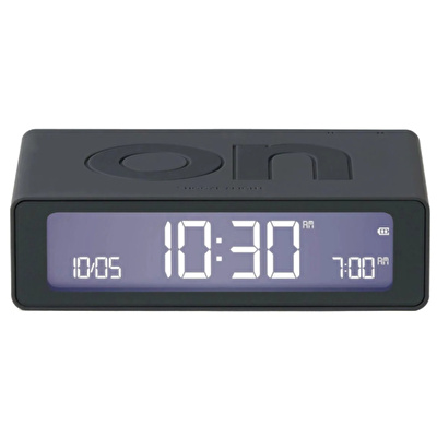 LEXON Flip Mini Şarj Edilebilir Alarm Saat Koyu Gri