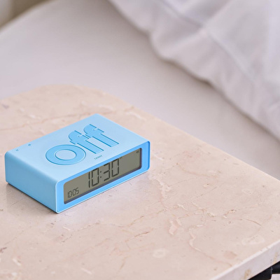 LEXON Flip Mini Şarj Edilebilir Alarm Saat Açık Mavi