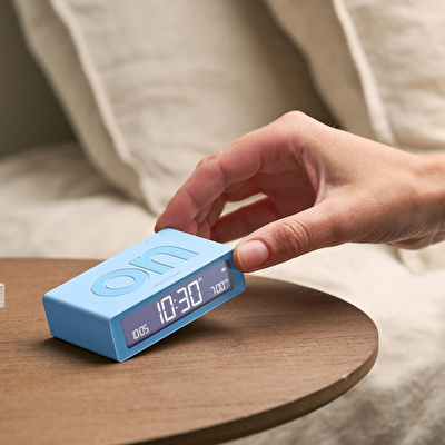 LEXON Flip Mini Şarj Edilebilir Alarm Saat Açık Mavi