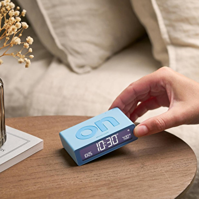 LEXON Flip Mini Şarj Edilebilir Alarm Saat Açık Mavi