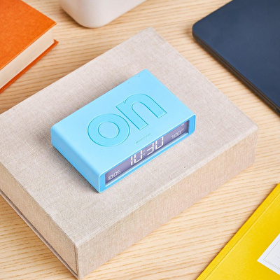 LEXON Flip Mini Şarj Edilebilir Alarm Saat Açık Mavi