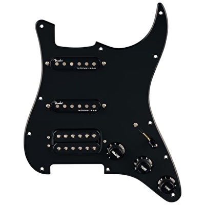 Fender Strat Quadra Tap Ultra Noiseless HSS Black 11 Hole PG Manyetikli Pickguard Seti