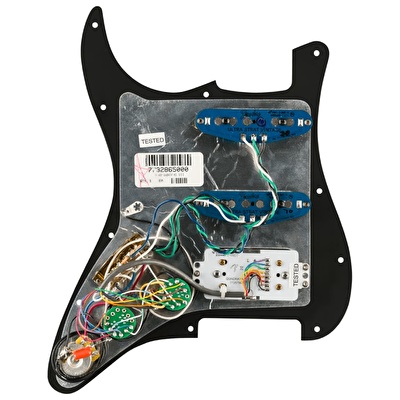 Fender Strat Quadra Tap Ultra Noiseless HSS Black 11 Hole PG Manyetikli Pickguard Seti