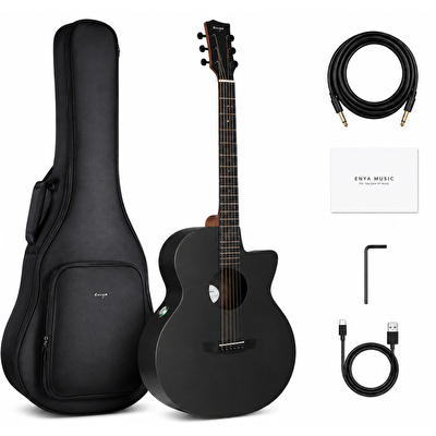 Enya EGA-X0/BK SP1 Elektro Akustik Gitar