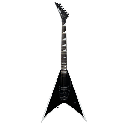 Jackson Pro Serisi Wes Borland King V Abanoz Klavye Black w White Bevels Elektro Gitar