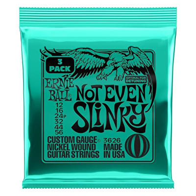 ERNIE BALL Not Even Slinky Nickel Wound 3 Pack 12-56 Elektro Gitar Teli