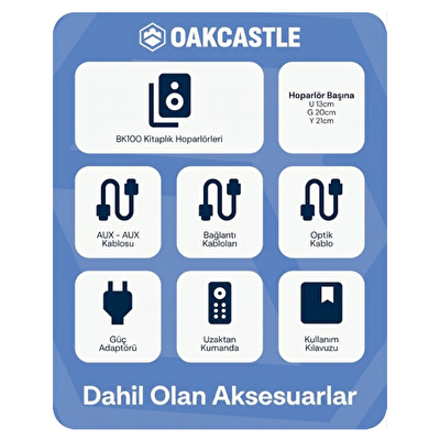 OAKCASTLE  Aktif Raf Tipi Siyah Hoparlör