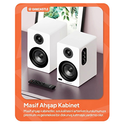 OAKCASTLE Aktif Raf Tipi Beyaz Hoparlör