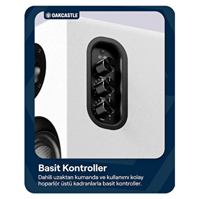 OAKCASTLE Aktif Raf Tipi Beyaz Hoparlör