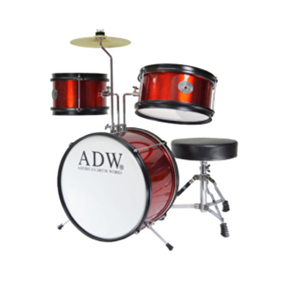 ADW ADW-ADS303PK - 3 Parça Zil ve Tabure Dahil Akustik Çocuk Davulu
