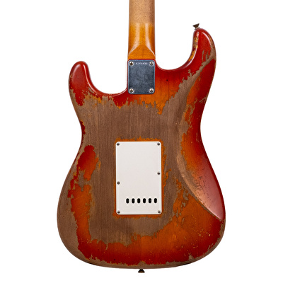 Fender Custom Shop Masterbuilt Dennis Galuszka 1963 Stratocaster Ultra Heavy Relic Aged Cherry Sunburst Elektro Gitar